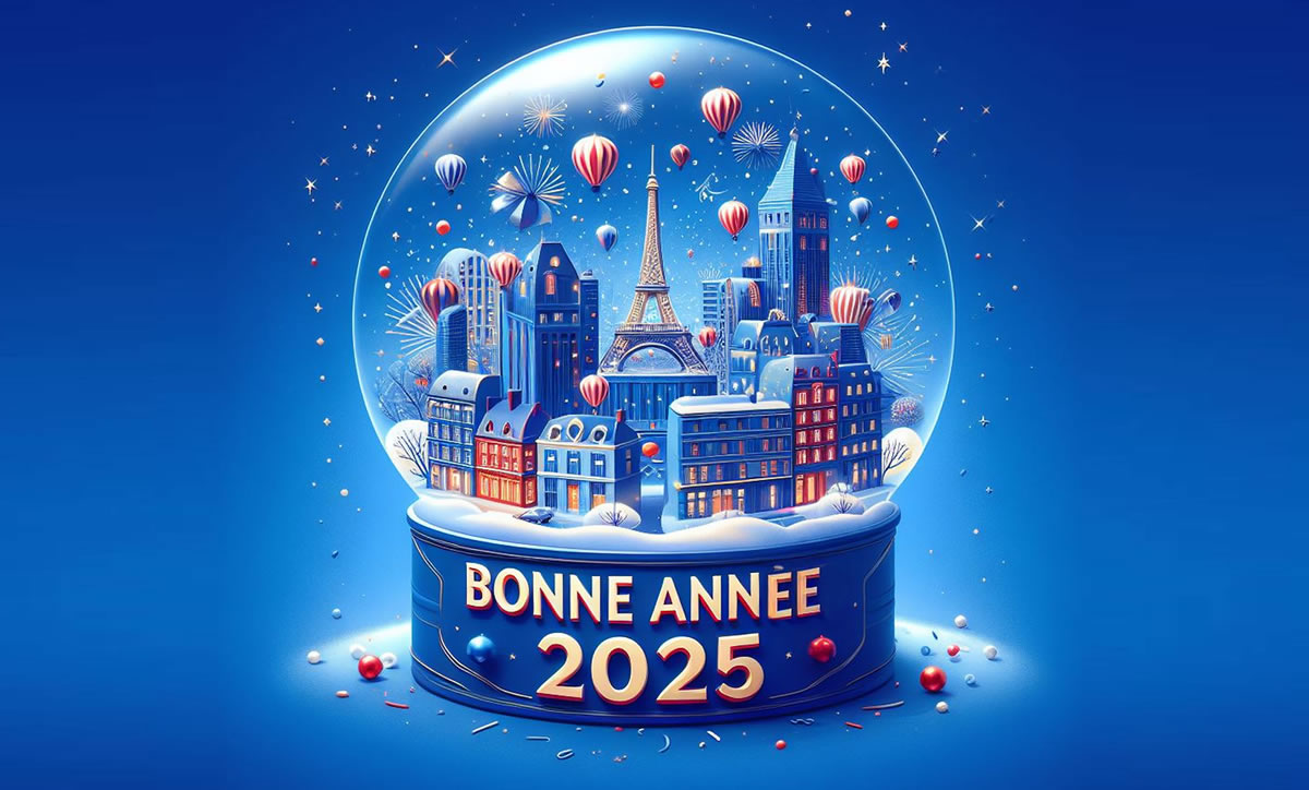 2025 Bonne année en couleur bleu clair