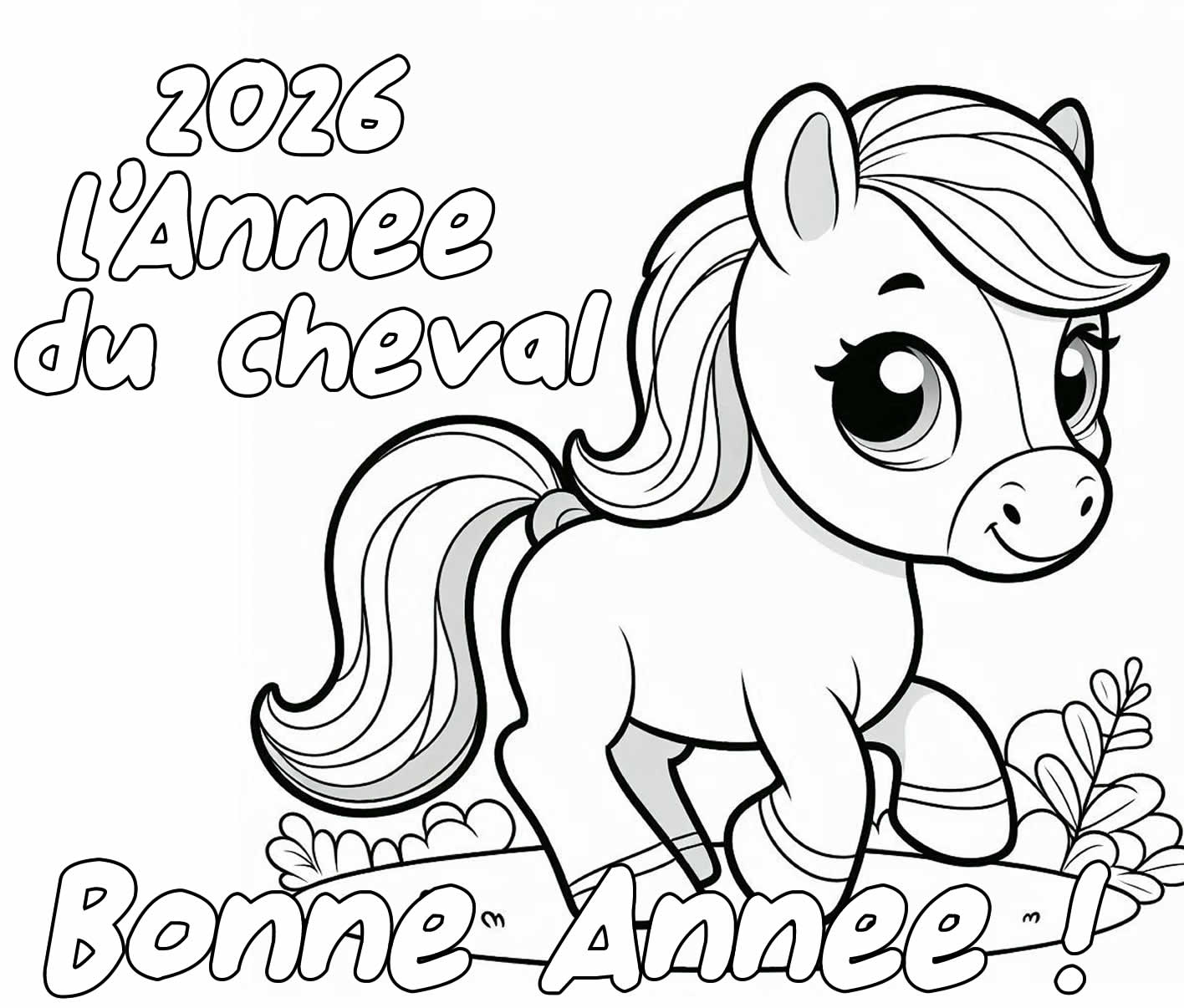 Coloriage Bonne année nouvelle
