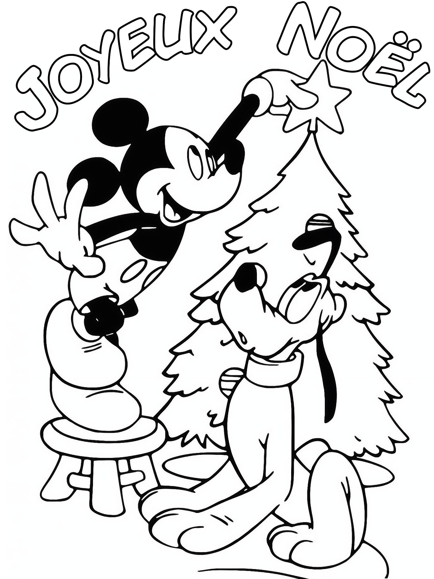 Coloriage Mickey et le mignon Pluto