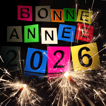 Gif animation voeux 2026 avec feu d'artifice