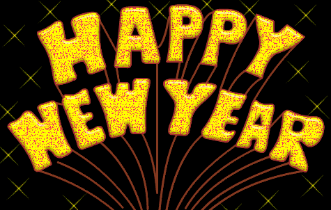 gif animes avec texte Happy New Year 2026