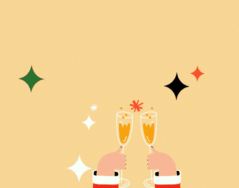 Gif animé Toast de bonne année 2027