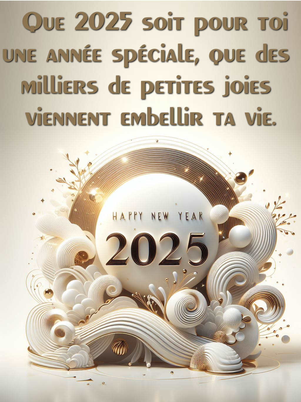 Image en forme de lettre postale avec un message de vœux 2025