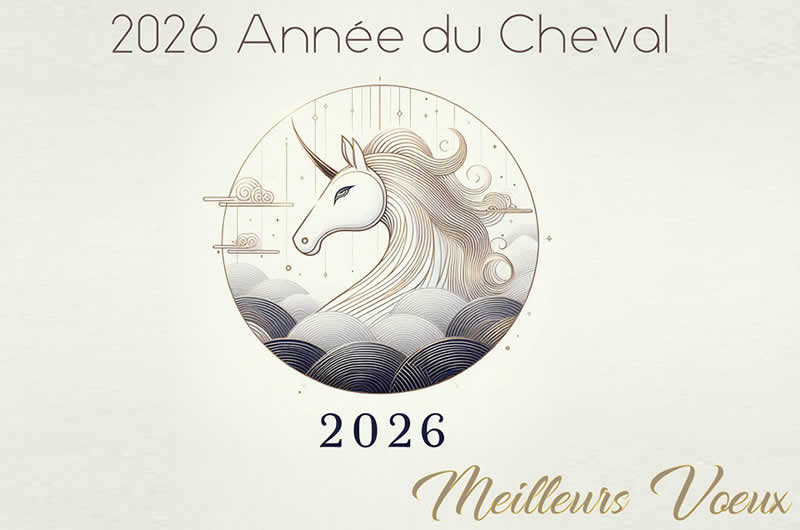 Image 3D horoscope chinois 2026 du Cheval, année du Cheval de Feu 