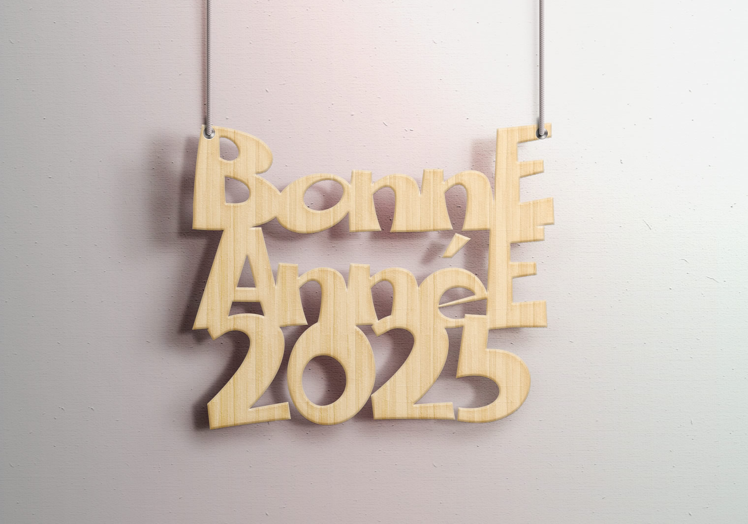 Bonne Année 2026 Image effet bois