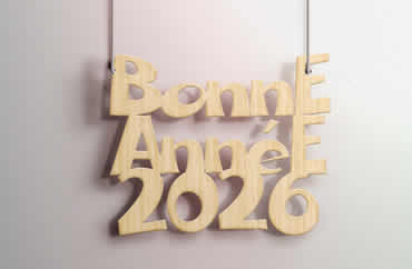 image Bonne Année 2026 avec effet bois