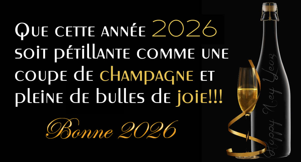 image avec une bouteille de champagne, verres déjà pleins
