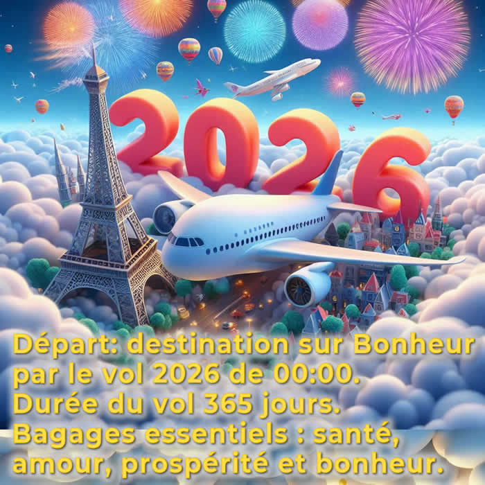 Carte de voeux avec texte départ pour la nouvelle année