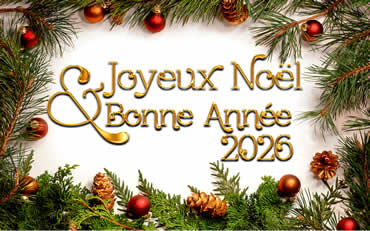 'image 2026 Joyeux Noël et Bonne Année avec decorations