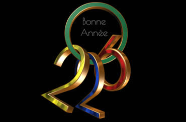 Image originale du nouvel an avec les 2 suspendus dans le cercle zéro