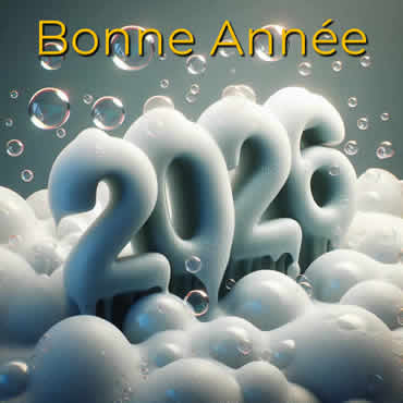 image avec mots voeux et 2026 en relief