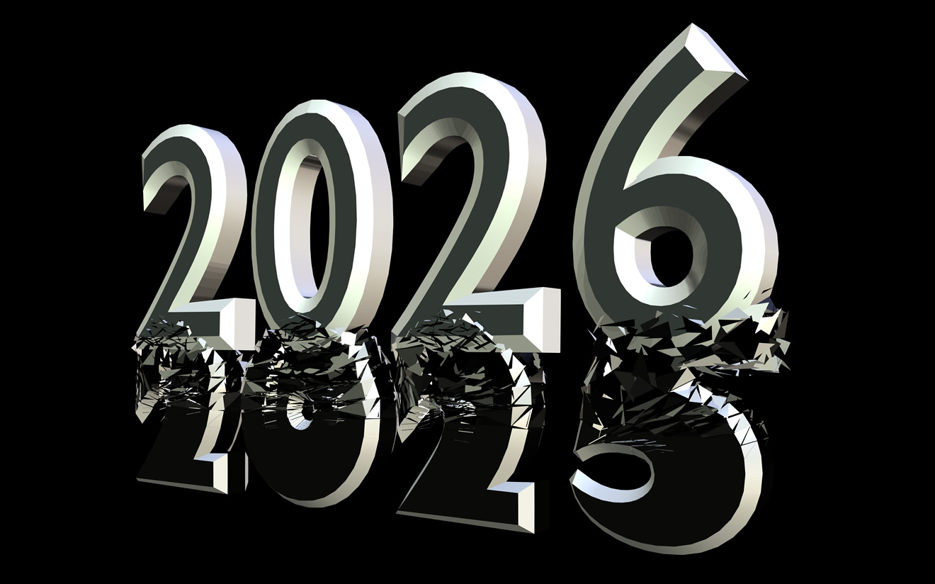 Image par la nouvelle année entre les feux d'artifice pour le Nouvel An 2027