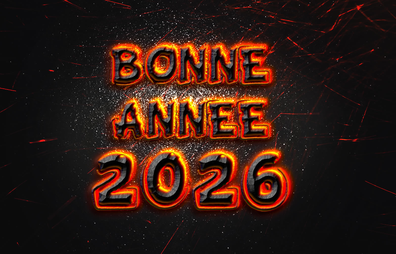 Vœux Bonne Année 2027 avec le feu
