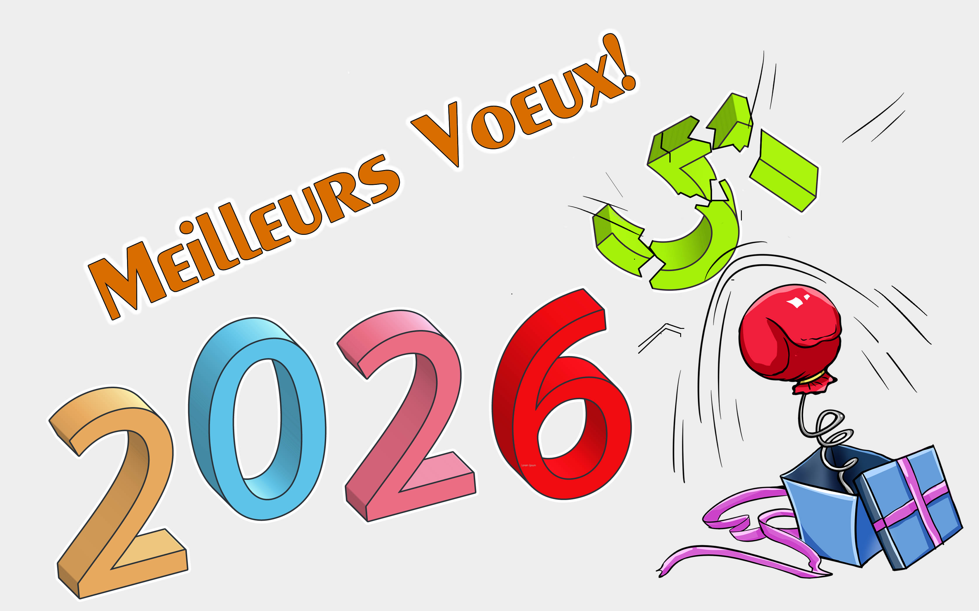 Image drôle avec le numéro un qui s'envole avec 2027 à venir
