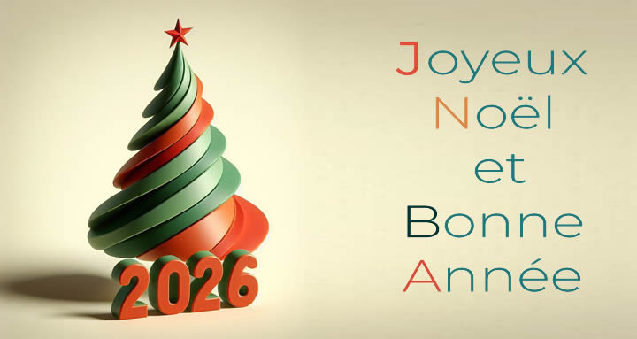 avec des cartes de vœux texte et arbre de Noël