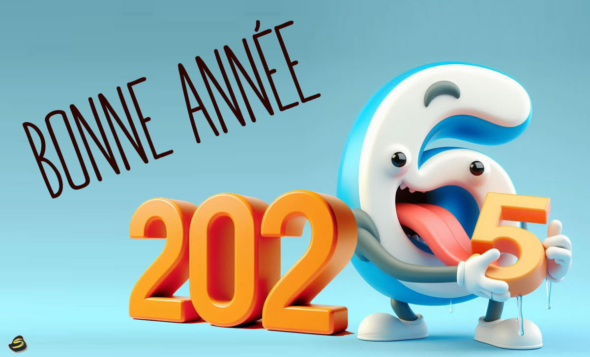 Image amusante le chiffre 5, avec de grandes dents et une grande bouche qui avale le chiffre 4