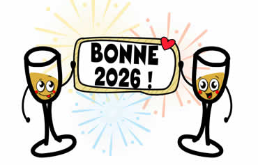 Image gaie avec deux verres portant un signe avec des souhaits