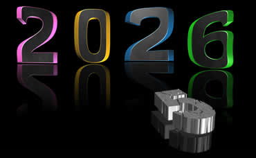 Image 2026 avec des nombres 3D déformés